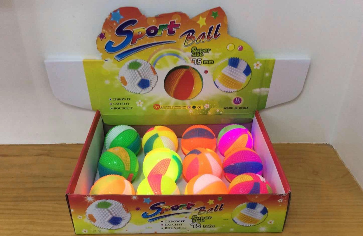 闪光发声篮球卡通图案球叫叫球哨子球闪光发光玩具益智玩具