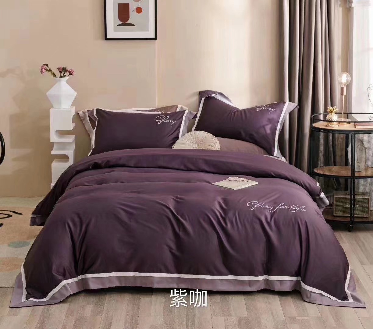 Factory direct sales of 60-count long-staple cotton solid color double-piece 4-piece set Application Scenario