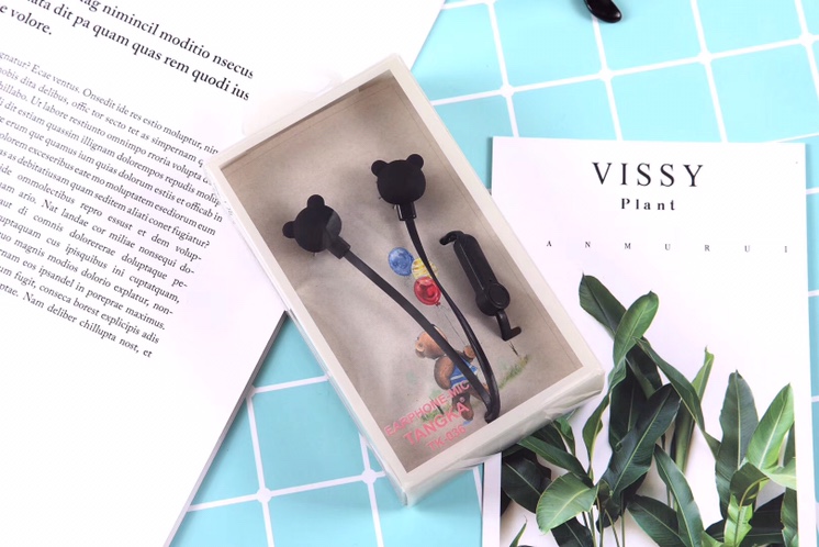 唐卡品牌入耳式带麦K-036电镀工艺高档小熊耳麦现货支持混批耳机详情图3