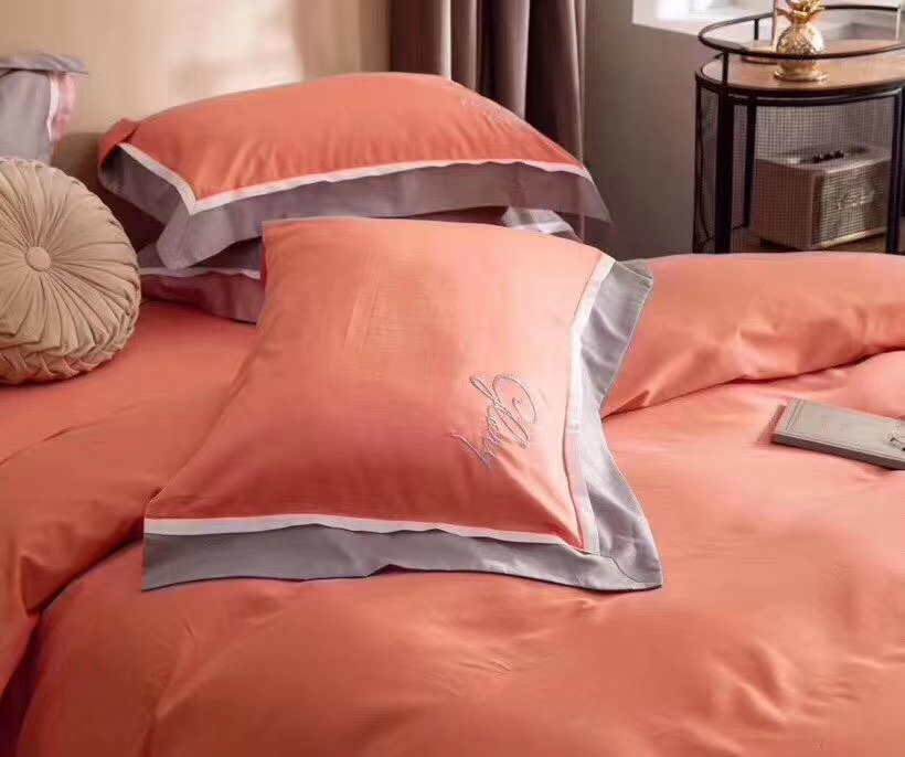 Factory direct sales of 60-count long-staple cotton solid color double-piece 4-piece set details Picture