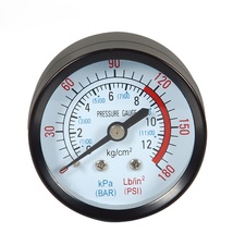 Axial black pressure gauge