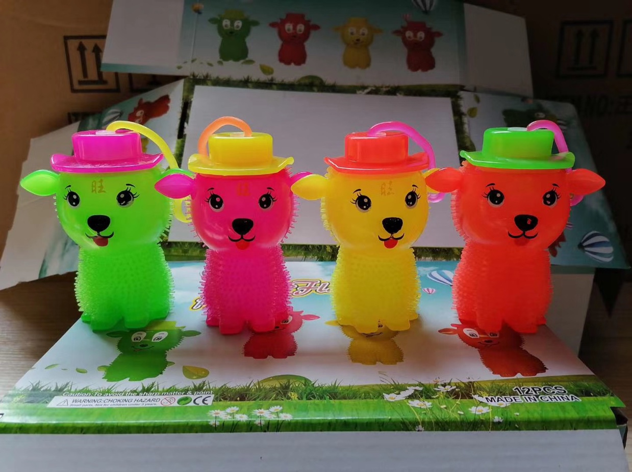 闪光发声小狗带帽狗卡通图案球叫叫球哨子球闪光发光玩具益智玩具