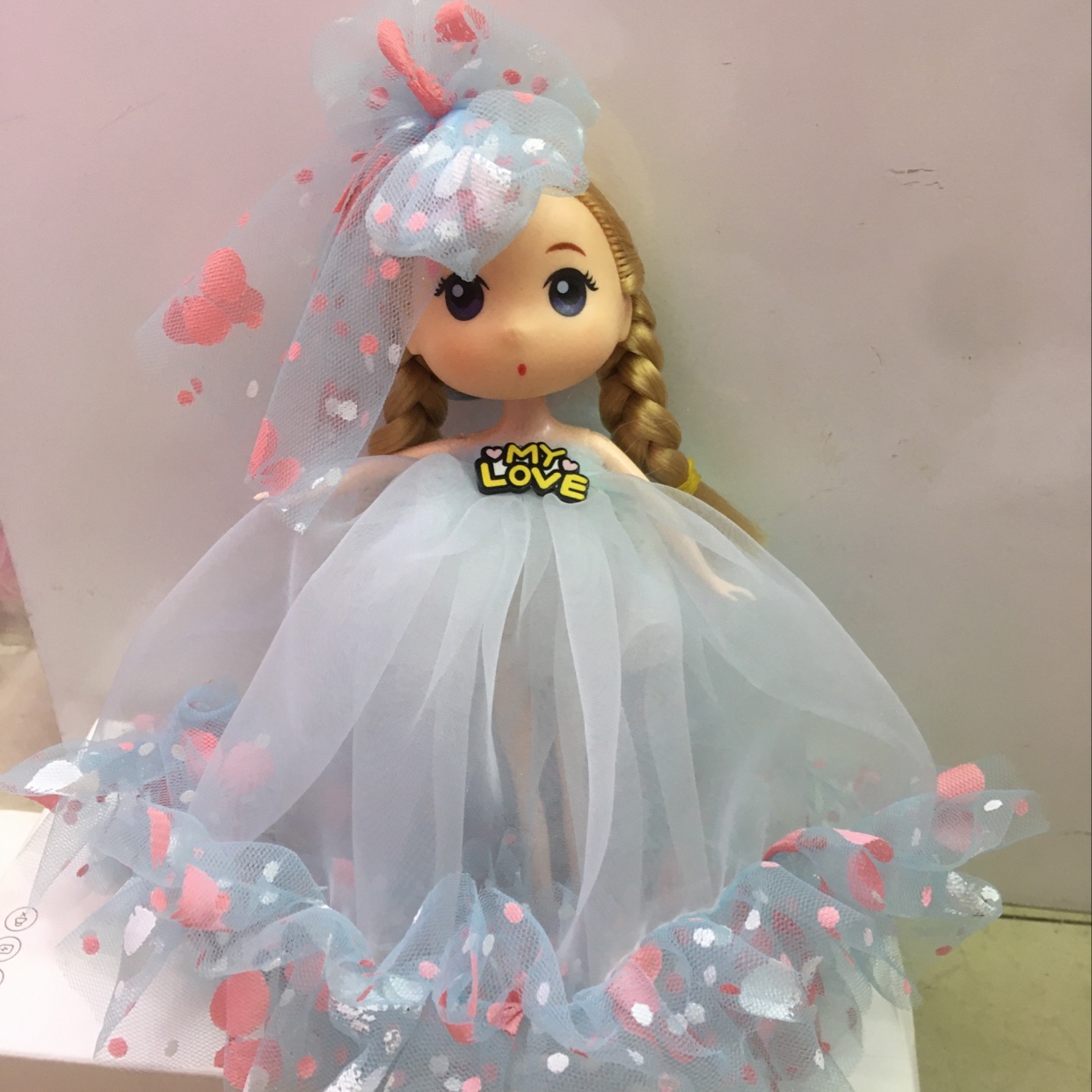 18cm bilateral Fuzzy Princess My Love key chain
