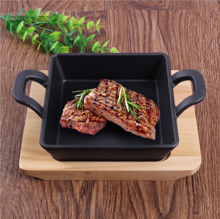 Dish creative use teppanyaki steak dish with two ears portable Korean baking dish thumbnail