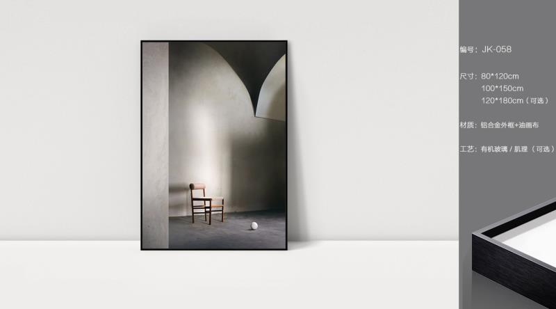 Modern grey and white building minimalist living room porch bedroom large size hanging painting living room background wall large fresco thumbnail