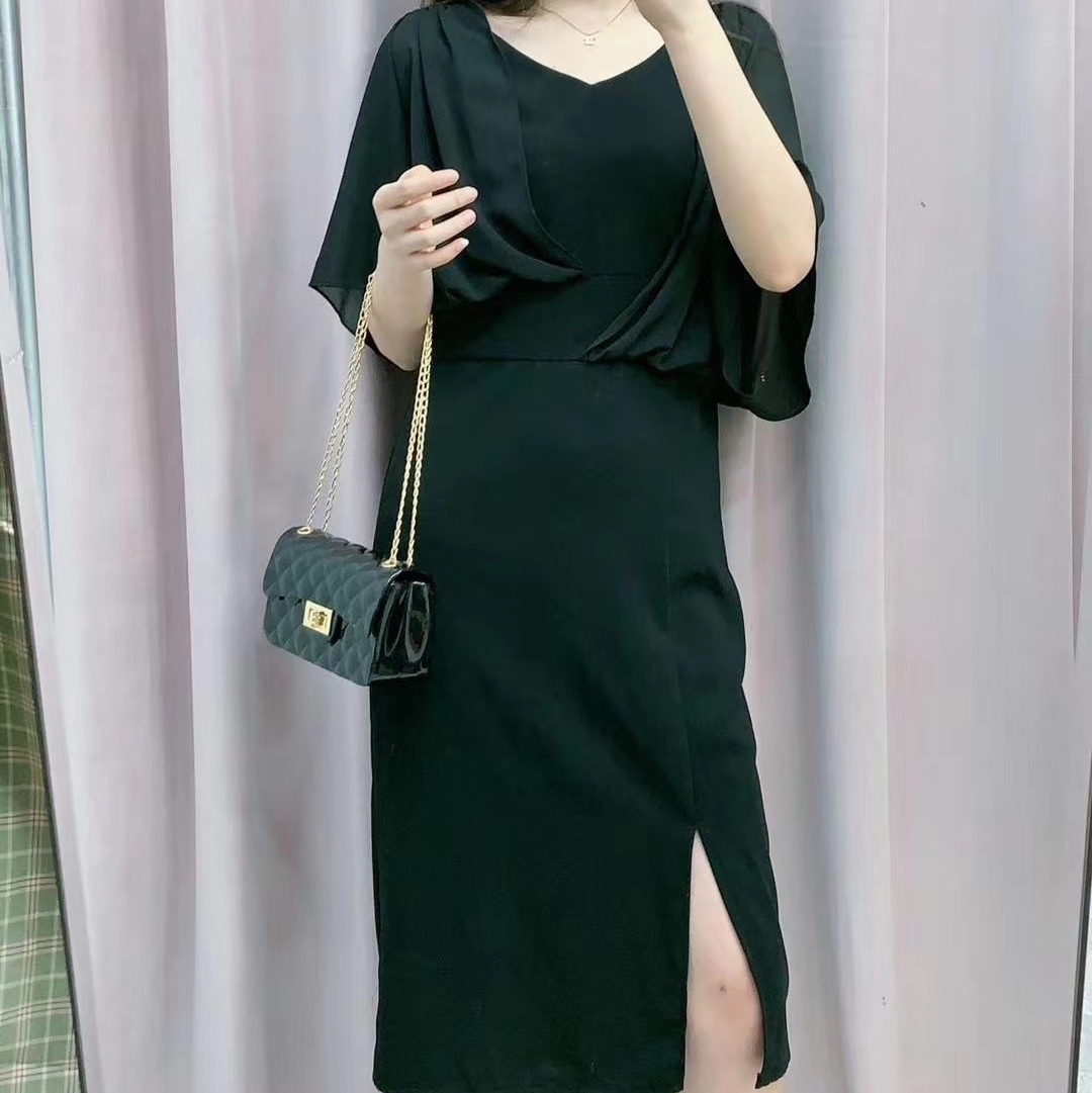 气质小礼服裙女短款主持人黑色宴会晚礼服高贵大气平时可穿连衣裙