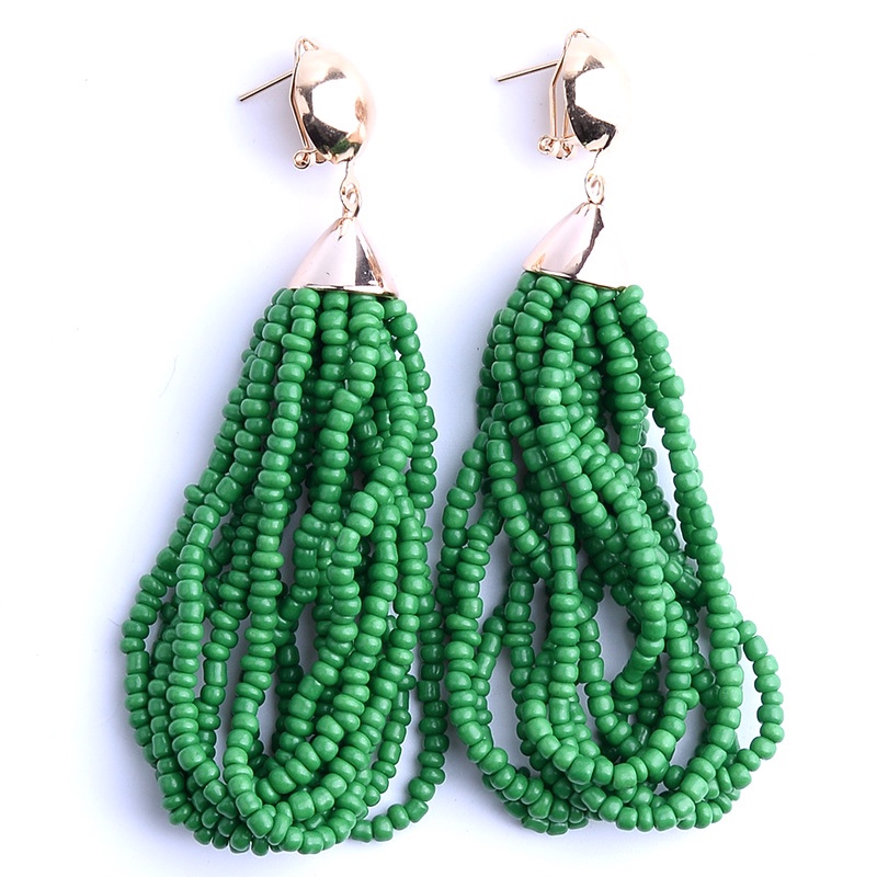 Handmade rice bead earrings Specification image