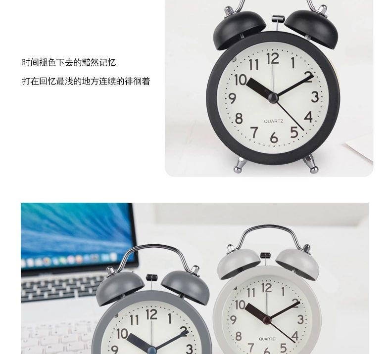 Hanlin Time Creative New Product: Simple and personalized decorative clock, 3-inch round metal silent scanning bell detail image 9