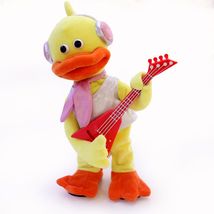 电动毛绒玩具炫酷吉他鸭弹乐器的小黄鸭
