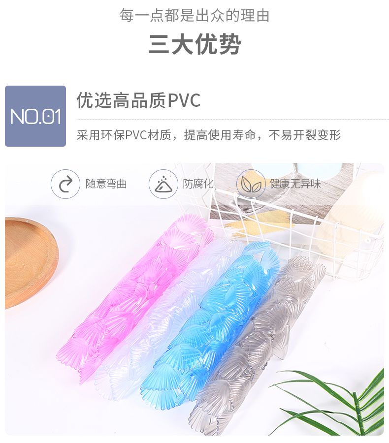 厂家批发舒适PVC材质简约创意新款浴室厨房水槽垫淋浴房防滑垫详情图4