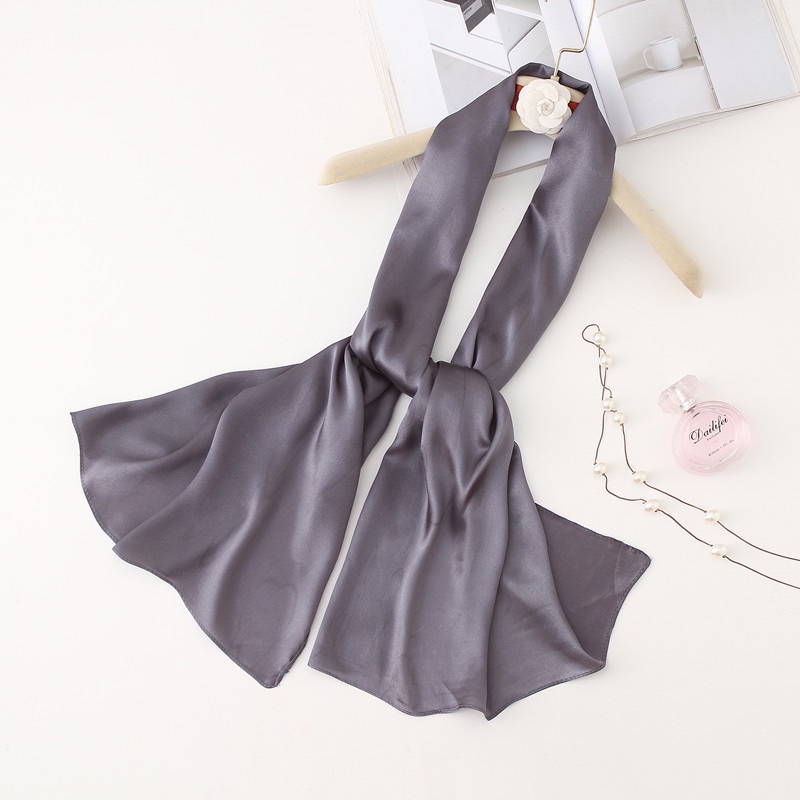 Rotamei custom satin natural silk crepe satin white square scarf long square scarf shawl scarf grey thumbnail