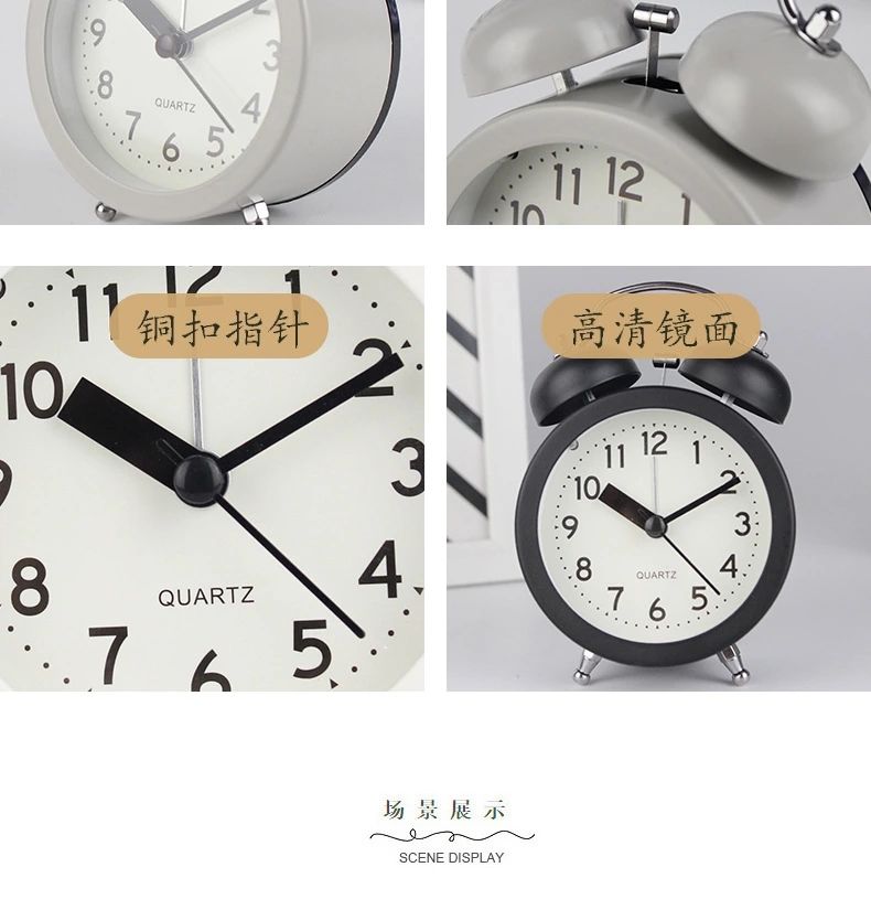Hanlin Time Creative New Product: Simple and personalized decorative clock, 3-inch round metal silent scanning bell detail image 7