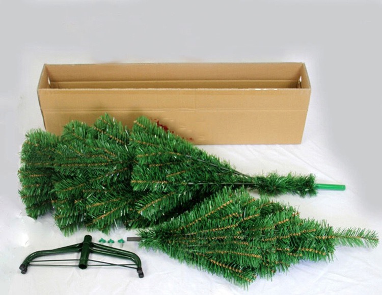 Yiyang Christmas Craft: 1.8-meter-tall flowering pine needle trees, 240 heads, iron feet, single tree packaging, gold powder Christmas supplies, festive decorations undefined