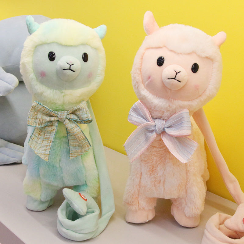 Wholesale of electric plush toy lanyard walking alpacas