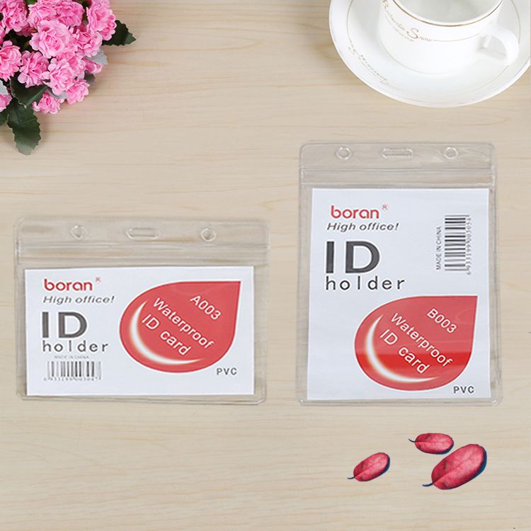 批发软膜防水证件卡套胸卡透明工作牌卡套银行卡保护套展会证套详情图1