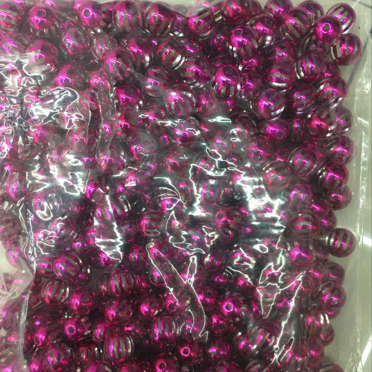 12Mm Striped Carving Beads