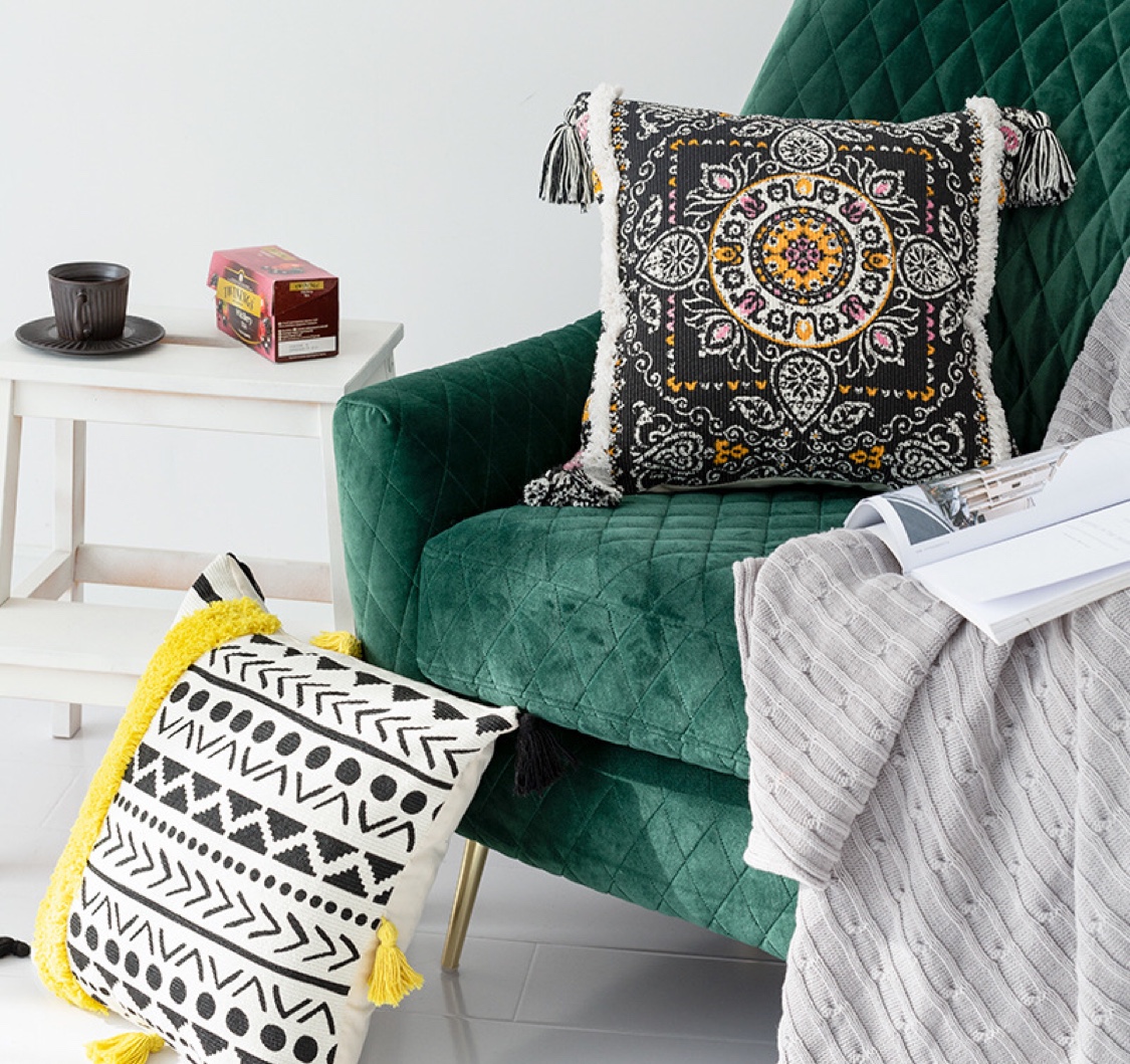 Yang Zhixiu printed flowers pile pillowcase European-style office cushion cover sofa car cushion without core thumbnail