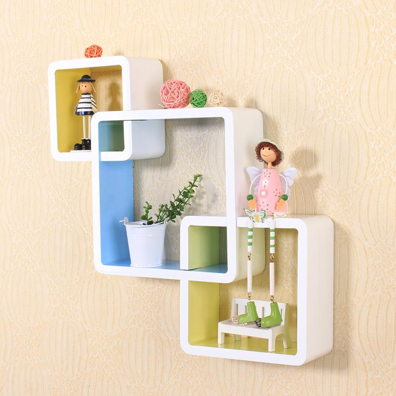 Rounded square shelf Storage cabinet decorative shelf Creative lattice Jh-1212