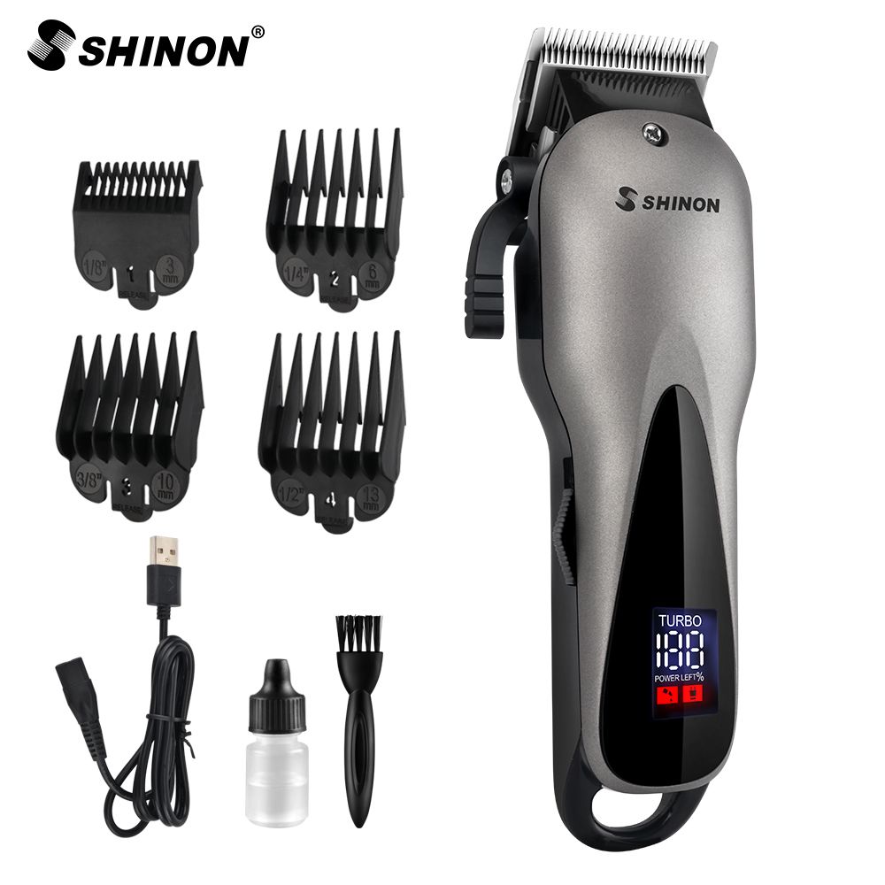 跨境专供LED 油头理发器 电推剪 充电式电推子光头推白理发剪