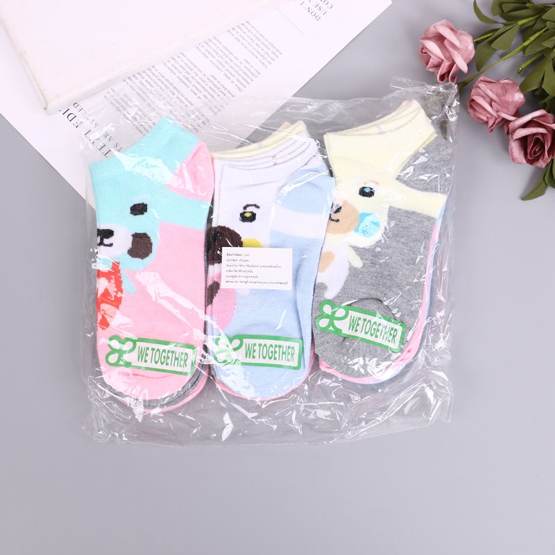 夏日轻薄时尚女袜 多彩卡通图案款女士舒适透气低开口防掉船袜