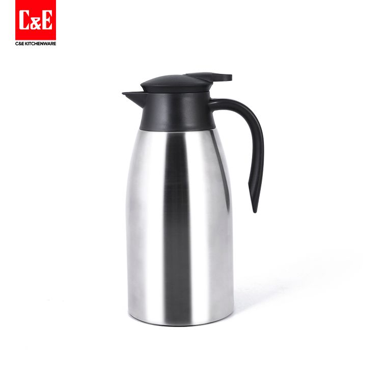 Yiwu Selection C&E kitchenware new stainless steel insulation pot Yairun Guangkou 1.5-L black hot water kettle thumbnail