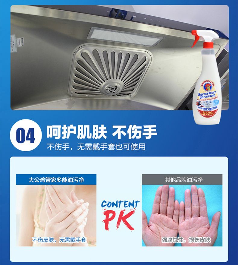 意大利进口去污喷雾清洁剂 厨房重油污油烟机详情10