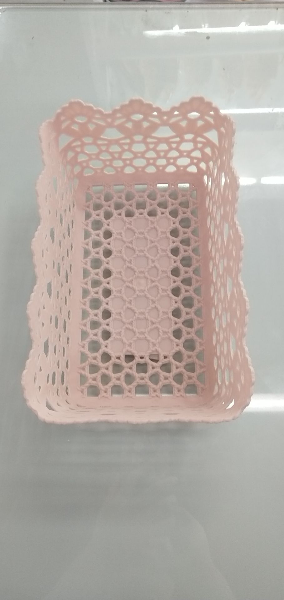淡粉色小型篮子加厚买菜购物筐塑料框水果篮图