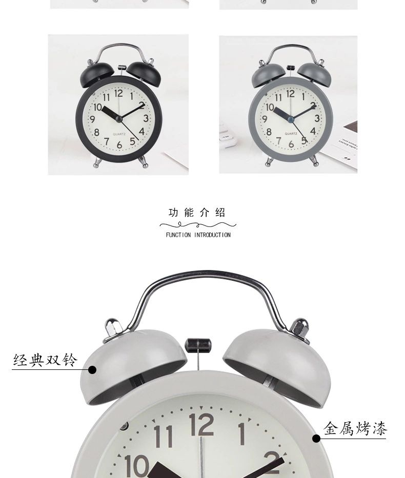 Hanlin Time Creative New Product: Simple and personalized decorative clock, 3-inch round metal silent scanning bell detail image 4