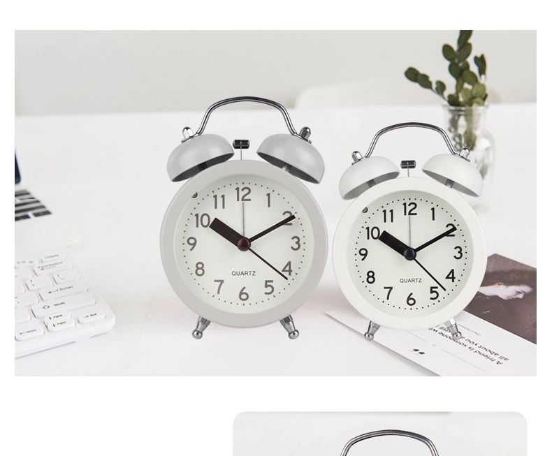 Hanlin Time Creative New Product: Simple and personalized decorative clock, 3-inch round metal silent scanning bell detail image 8