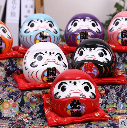 Colorful Dharma ornaments Piggy bank Creative gift Japanese decoration ceramic Japanese sushi restaurant