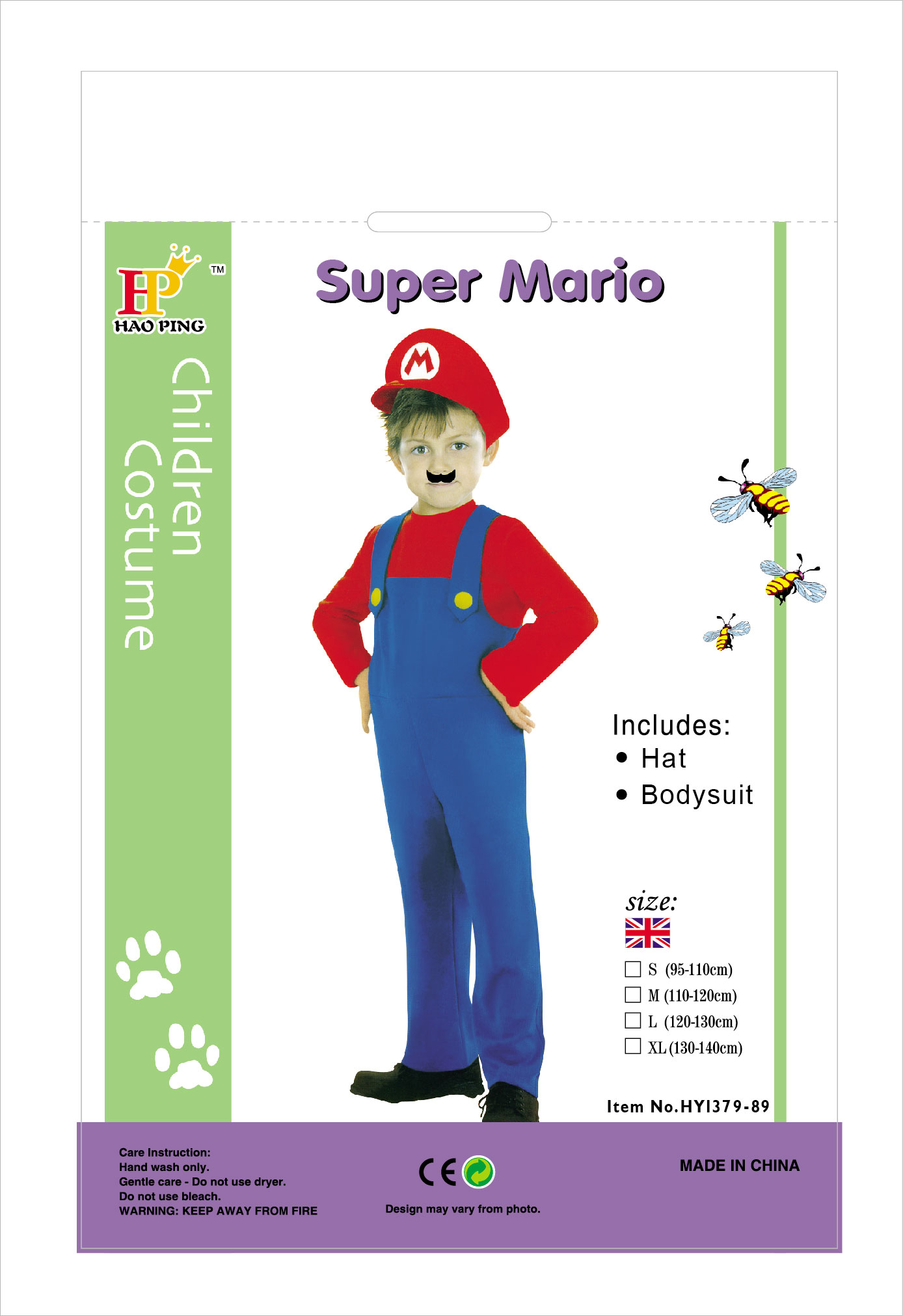 儿童表演服装马里奥 舞台表演装 万圣节服装图