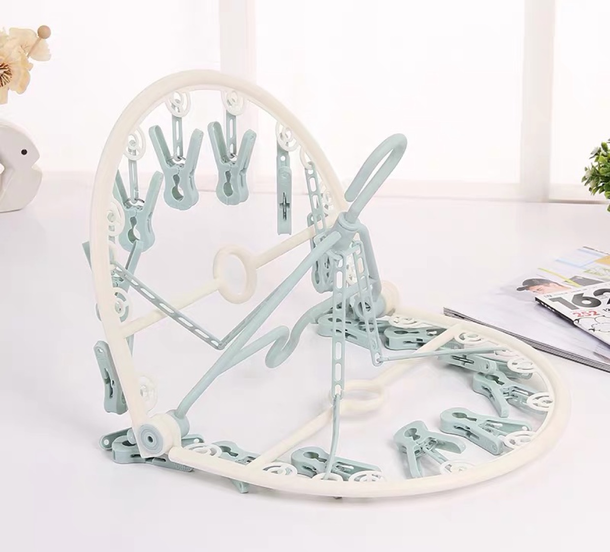 Household Plastic Multi-Functional Disc Multi-Clip Sock Rack Drying Rack Underwear Socks Drying Clip Sock Rack Baby Hanger Specification drawing