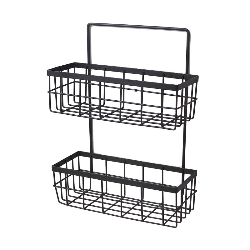 卫生间墙上双层免打孔厕所浴室收纳架洗漱台铁艺收纳架A796产品图