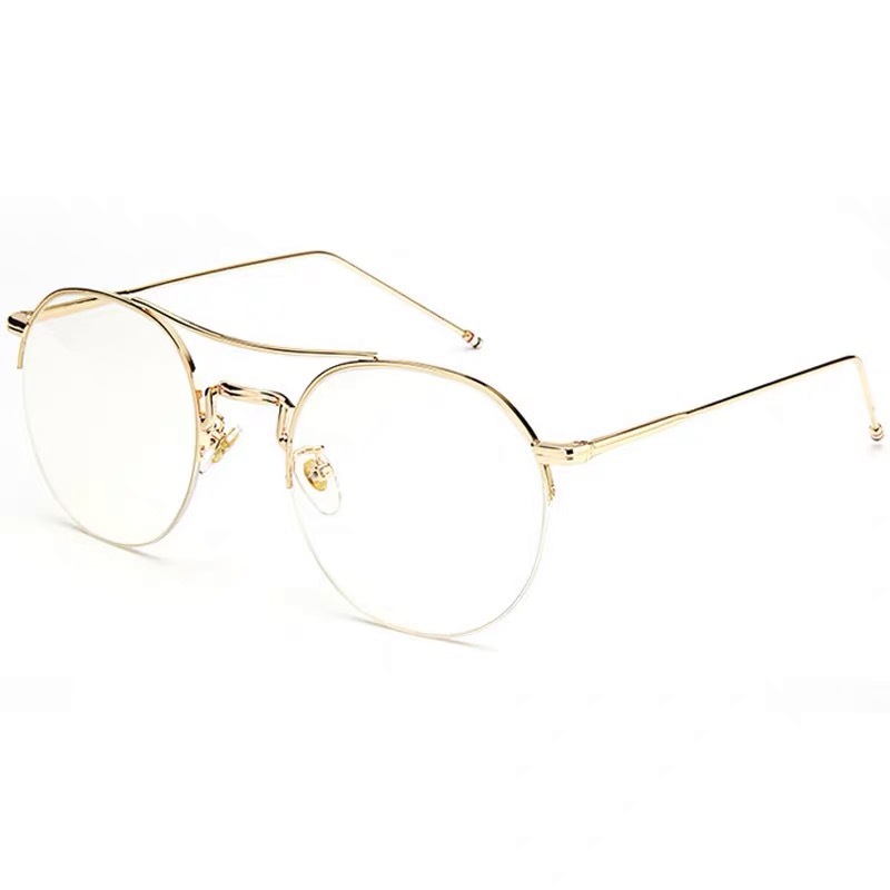 Transparent lens metal half-frame glasses can be paired with myopia glasses frames Application Scenario