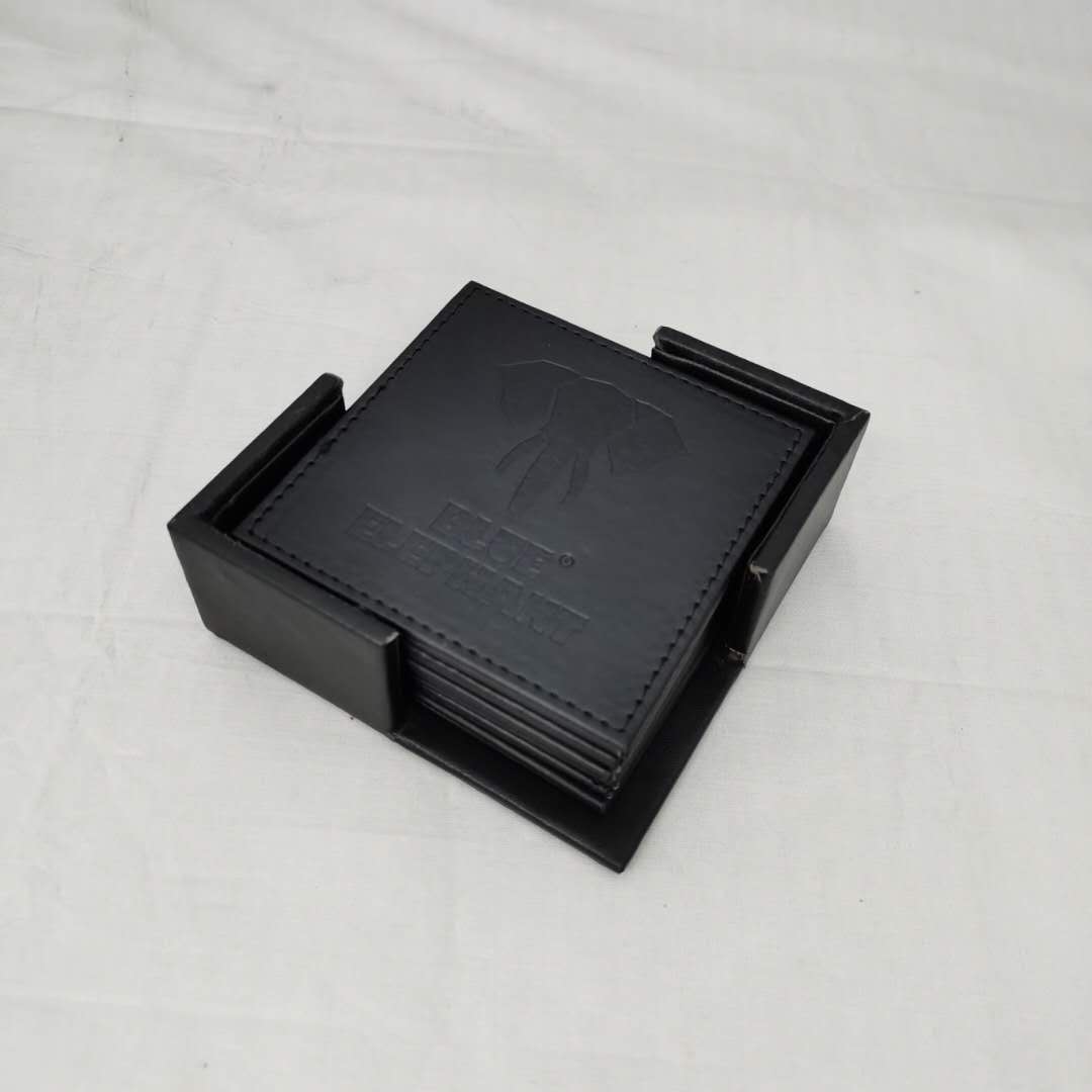 PU商务杯垫 酒店杯托 套装杯垫 方形杯垫 各种时尚杯垫