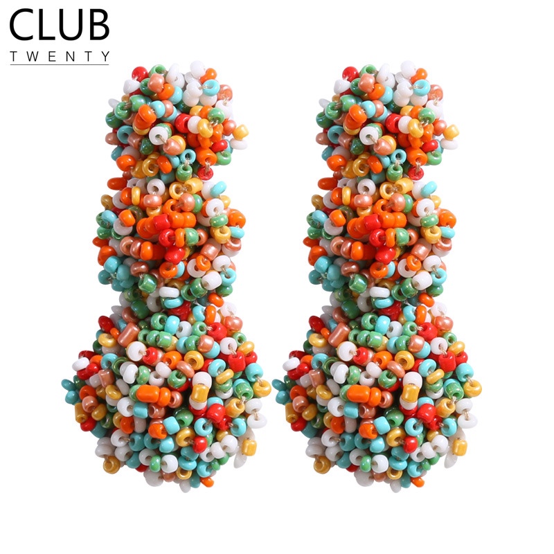 Handmade rice bead earrings. Cross-border e-commerce with a European and American style details Picture