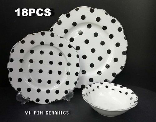 18Pcs Bone China Ceramic Tableware Type B