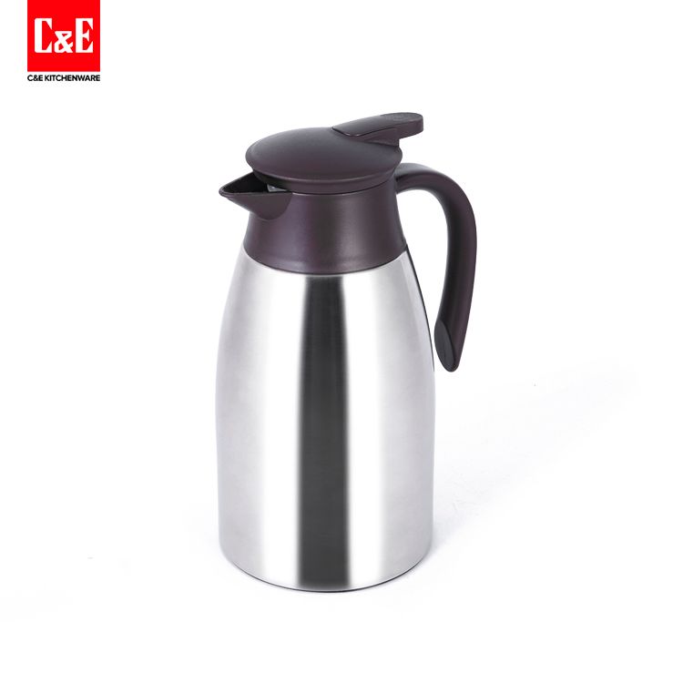 Yiwu Selection C&E Chuangyi kitchenware 304 stainless steel insulation pot Yairun Guangkou 1.5L brown warm kettle thumbnail