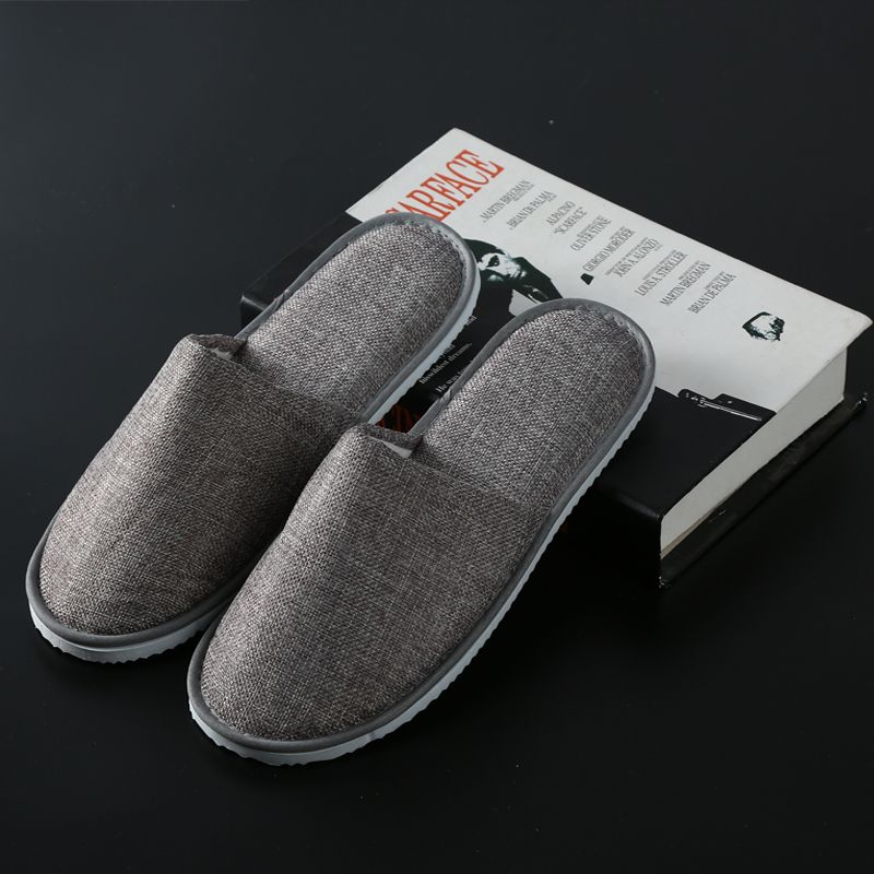 酒店一次性棉麻拖鞋夏季加厚防滑男女民宿客房美容院拖鞋定制LOGO详情图3