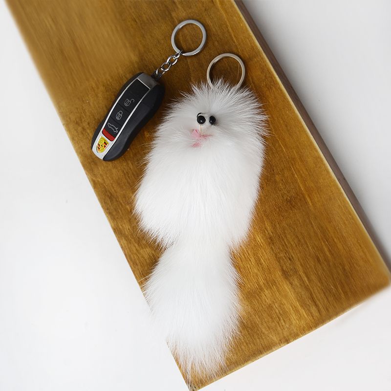 To Undertake Foreign Trade Orders Real Fur Fox Accessories Backpack Pendant Car Keychain Bag Pendant South Korean Creative undefined
