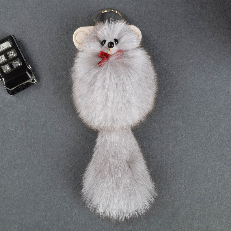 To Undertake Foreign Trade Orders Real Fur Fox Accessories Backpack Pendant Car Keychain Bag Pendant South Korean Creative undefined