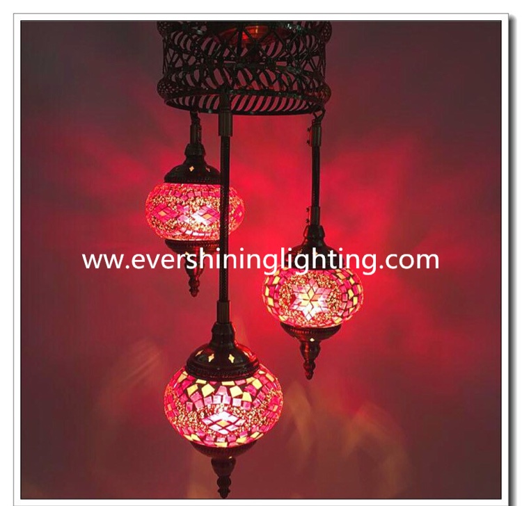 Turkey Mosaic chandelier decorative lights 3 heads thumbnail