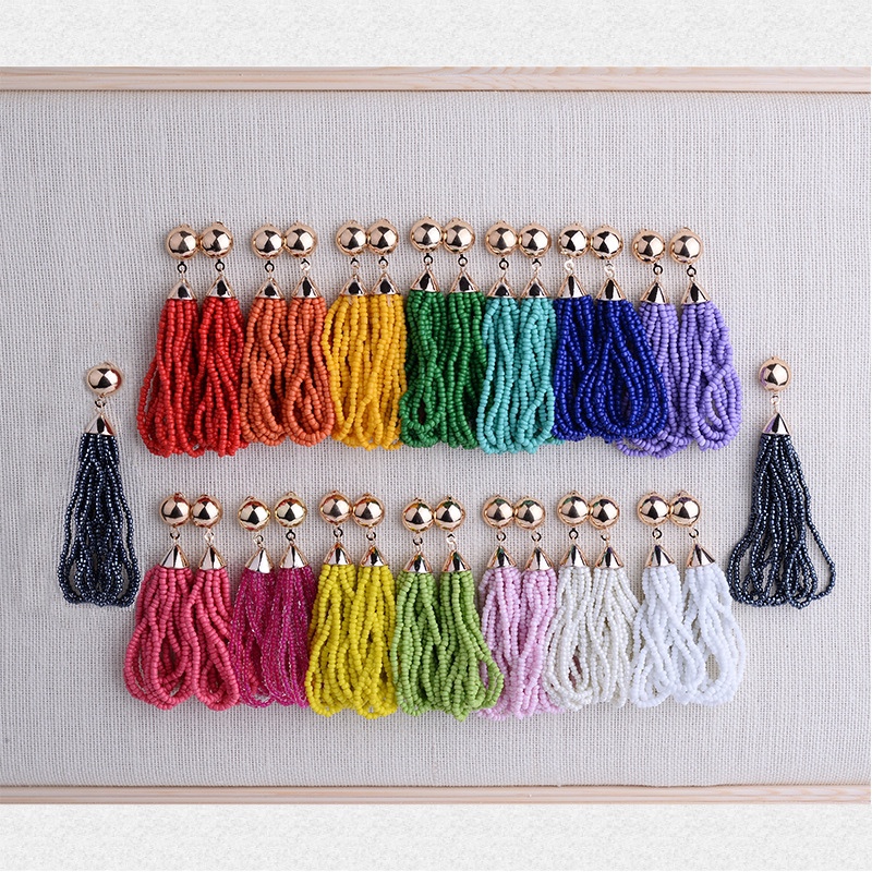 Handmade rice bead earrings