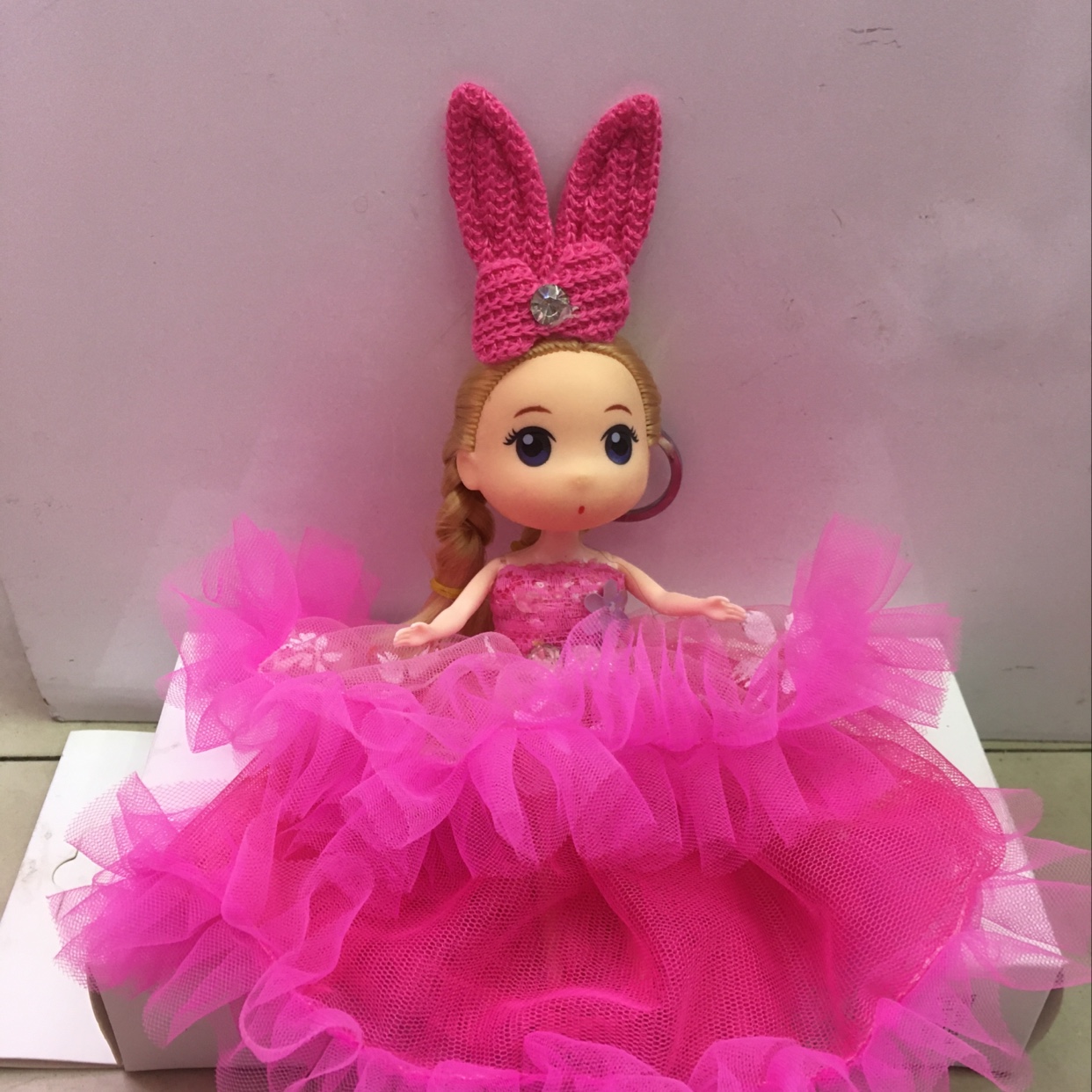 18cm bilateral fuzzy Princess rabbit key ring