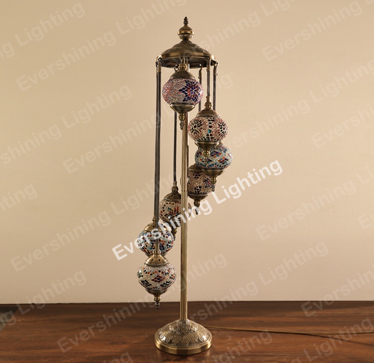 Seven Turkish Mosaic floor lamps and decorative lights Specification image