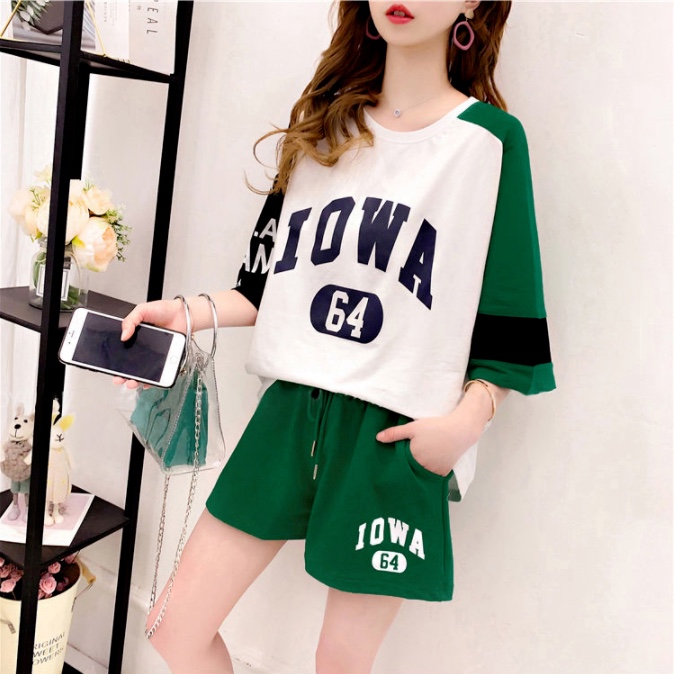 12 middle school girls, 13 summer outfits, 14 Korean two-piece set, 15 sixth-grade kids, 16 years old, sporty and trendy casual suit Specification image