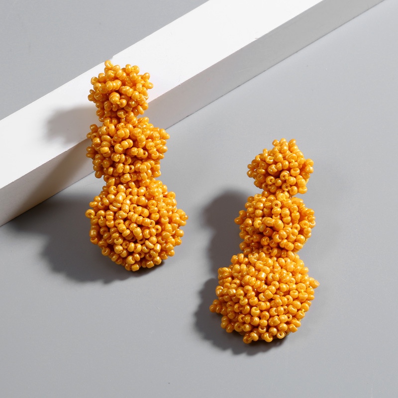 Handmade rice bead earrings. Cross-border e-commerce with a European and American style Specification image