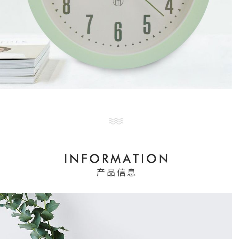 创意圆形数字时尚简约闹钟12CM儿童学生礼品居家装饰静音夜灯时钟详情图3