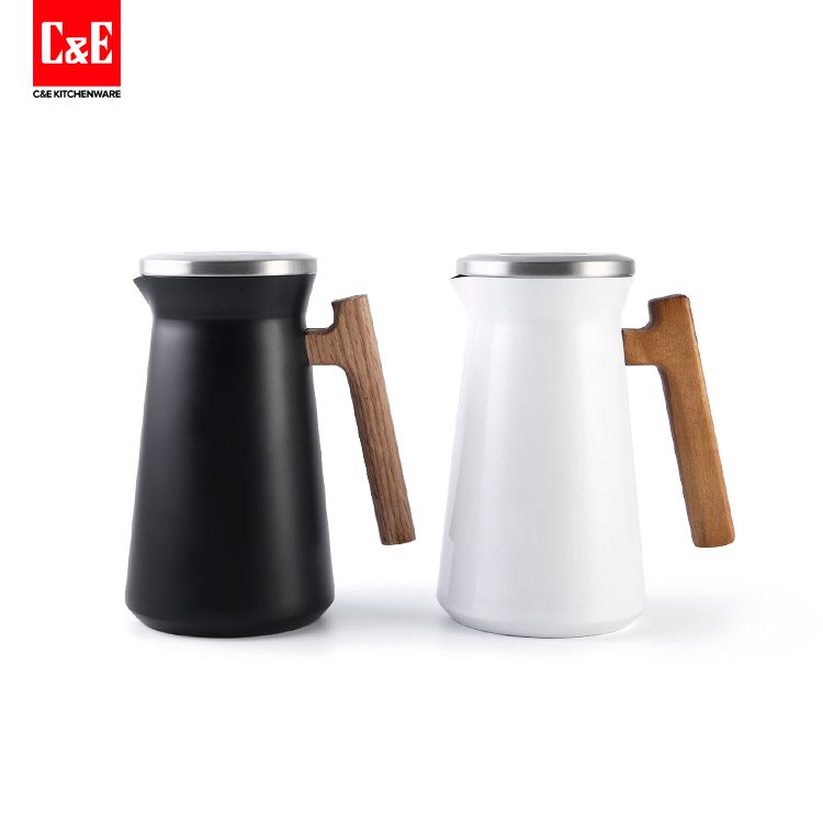 Moya 1.0L Japanese coffee pot with wood handle 304 stainless steel thumbnail