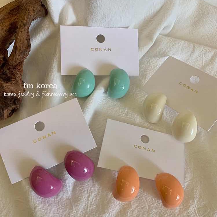 Korean InS-style retro metal colorful fashionable and popular simple and individual earrings